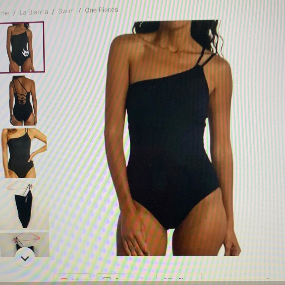 La Blanca Black One-Shoulder One Piece Swimsuit